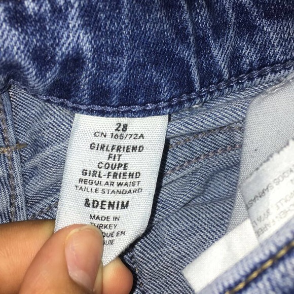 Blue H&M ripped denim girlfriend jeans - Picture 3 of 3